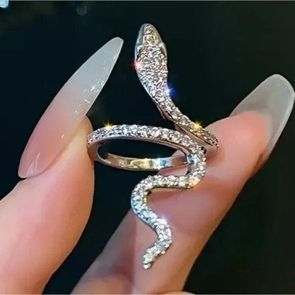 Elegant Silver Snake Ring